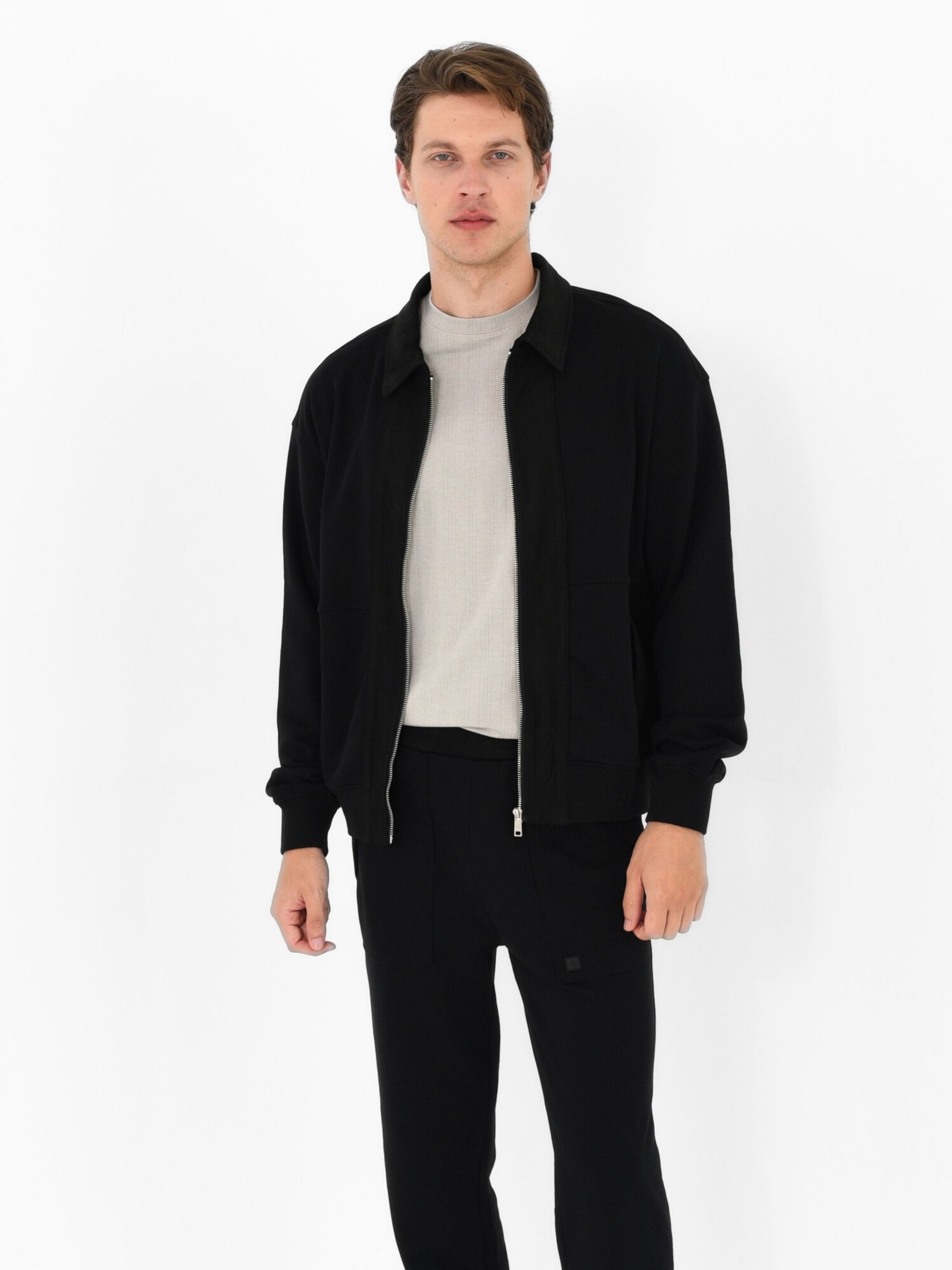 Faux Suede Zip-Up Jacket