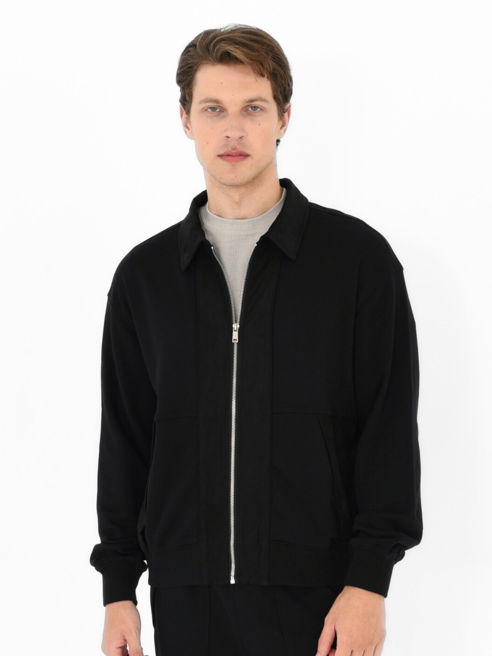 Faux Suede Zip-Up Jacket