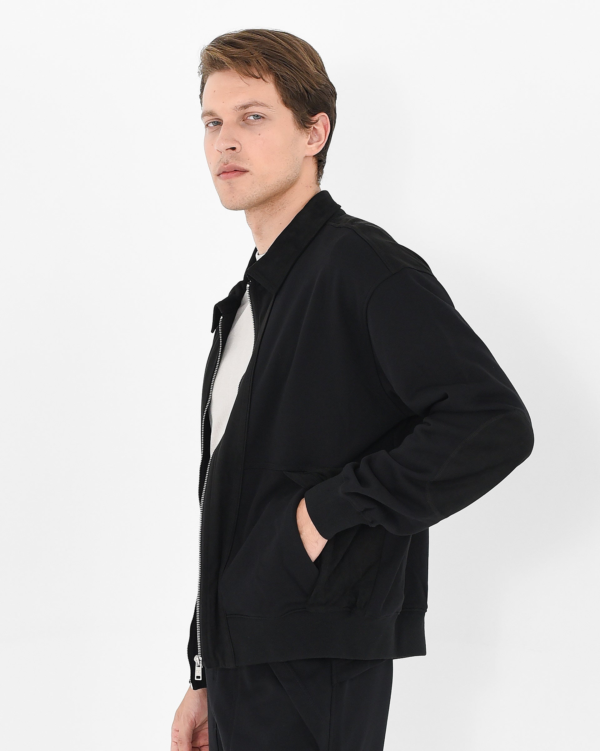 Faux Suede Zip-Up Jacket