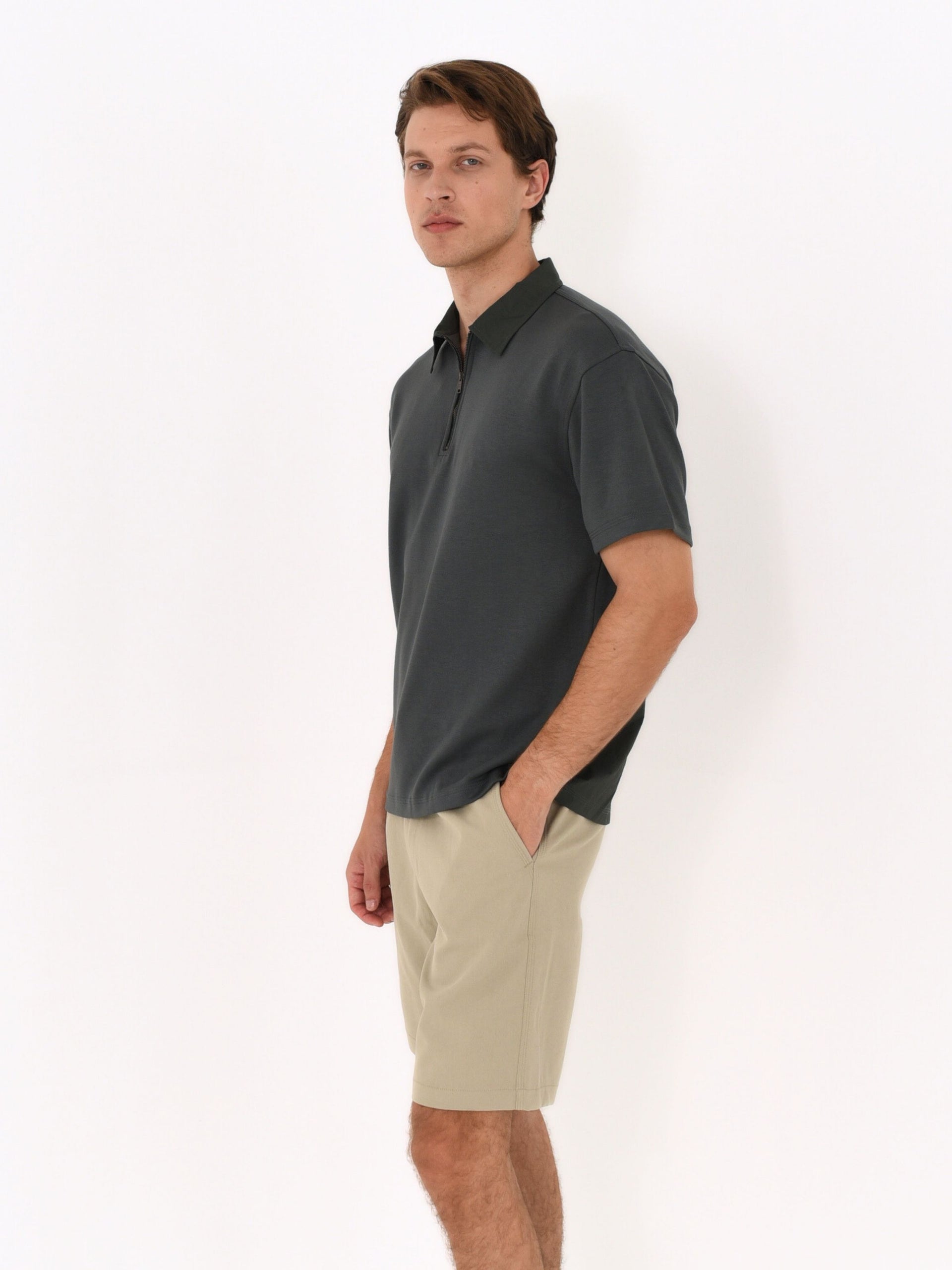 Essential Zip-up Polo