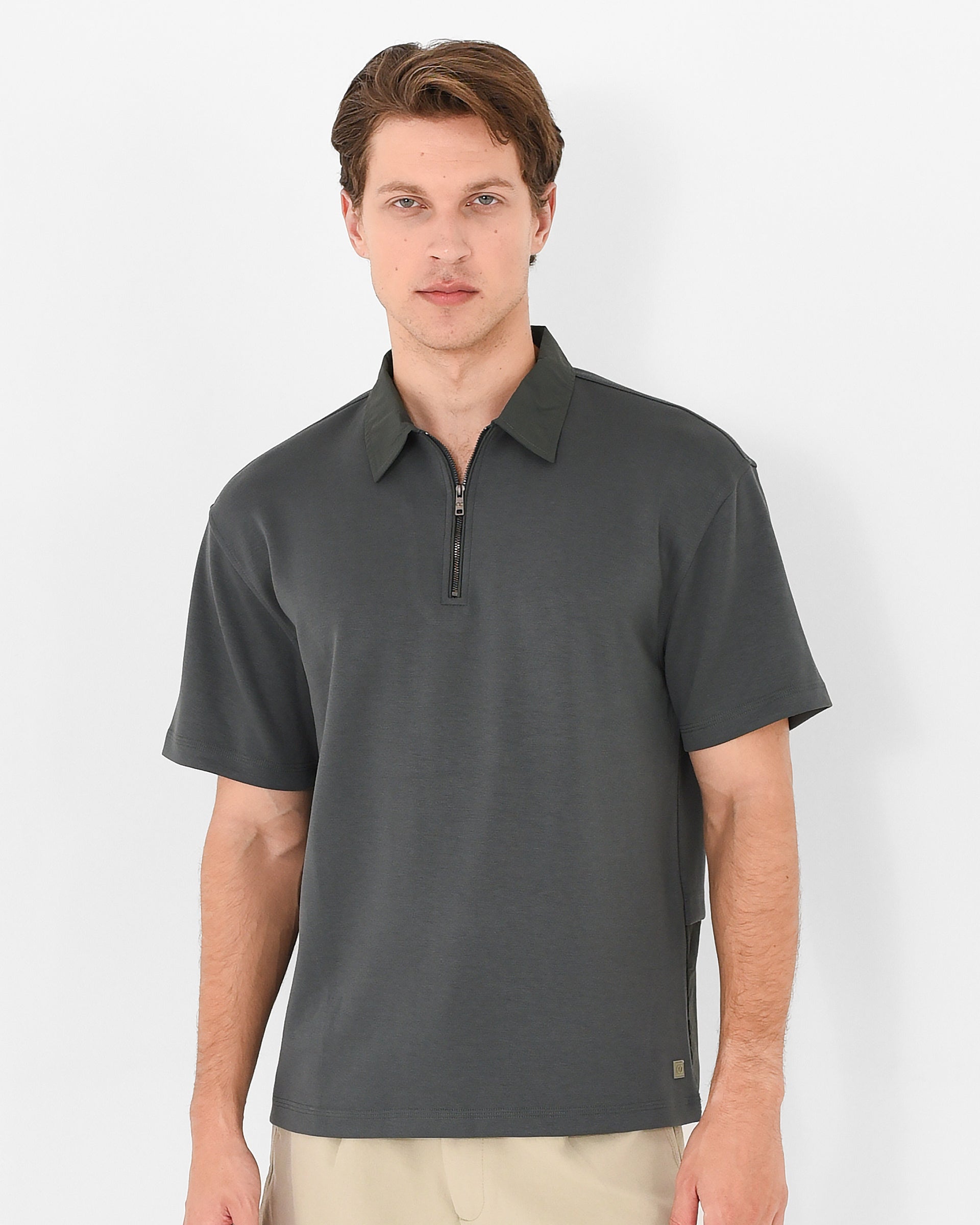 Essential Zip-up Polo