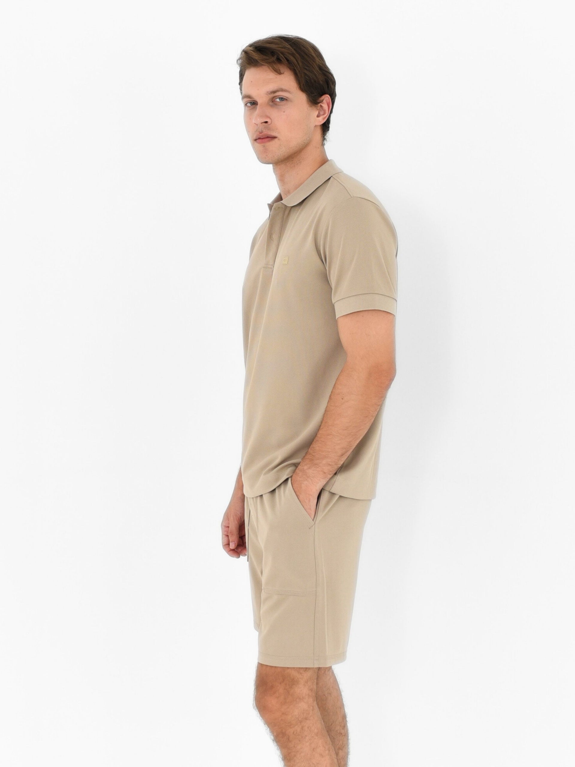 Honeycomb Textured Polo Shirt