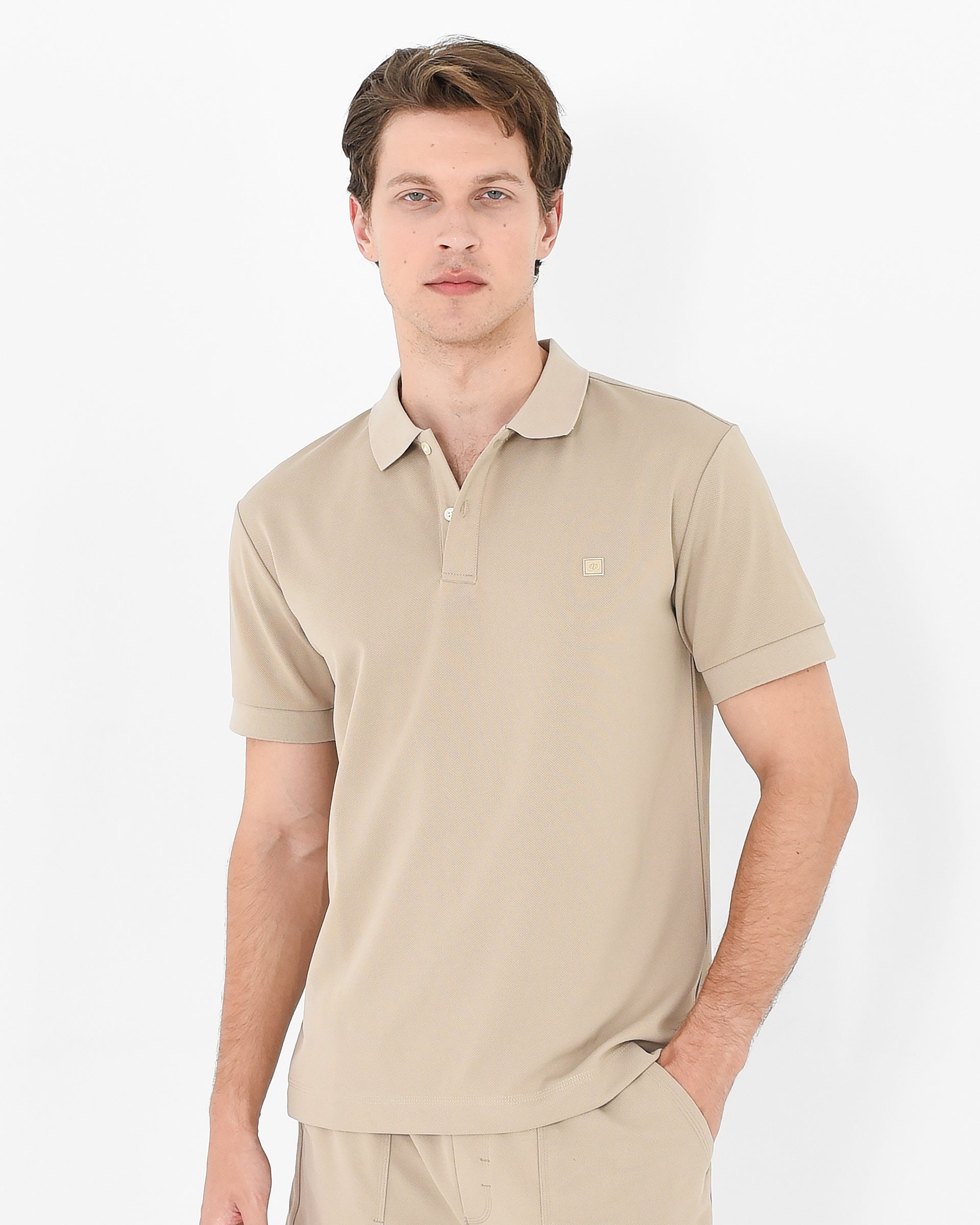 Honeycomb Textured Polo Shirt
