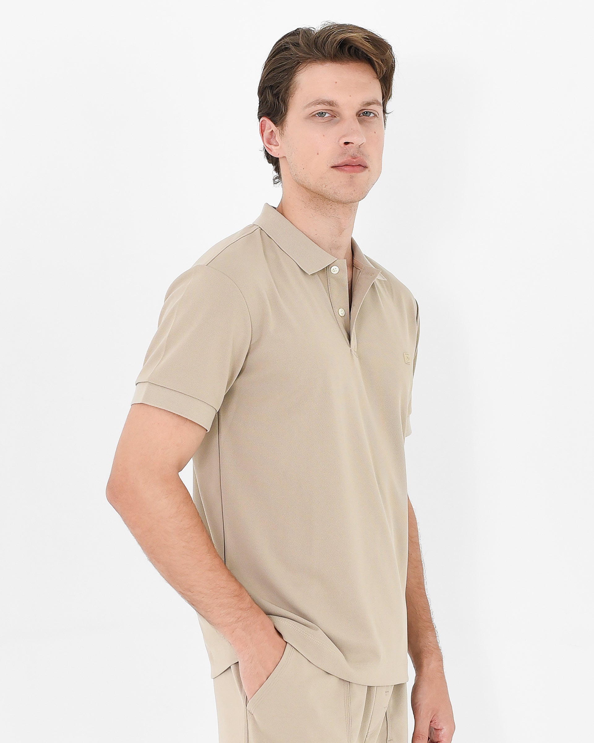 Honeycomb Textured Polo Shirt