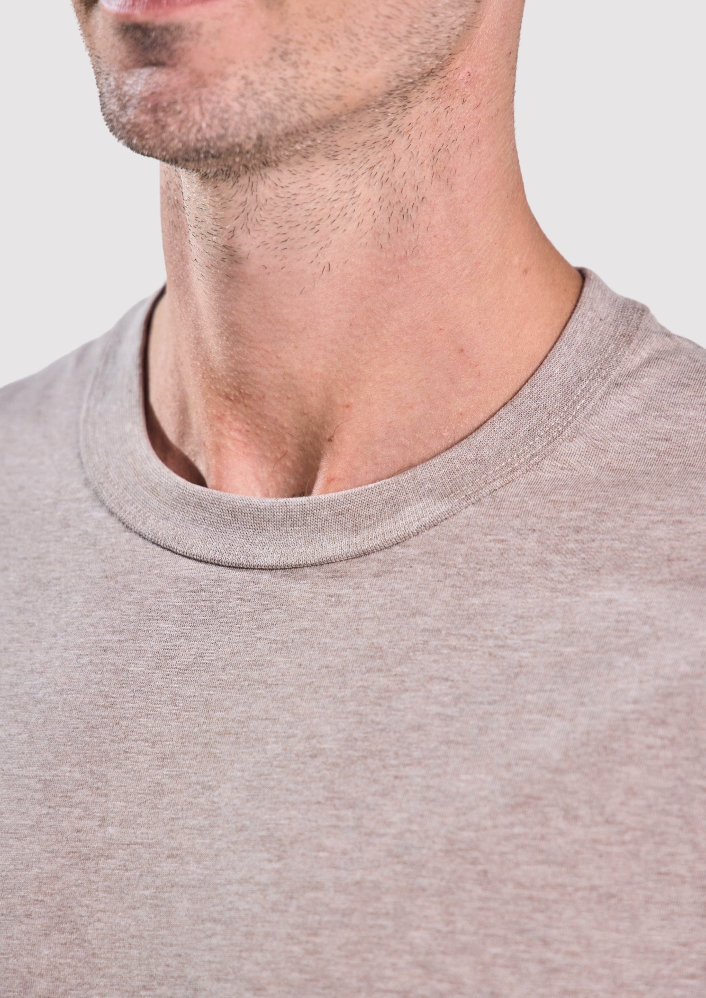 Quad Tech Sorona Polymer Oversized CloudFit T-Shirt Brown Neck View