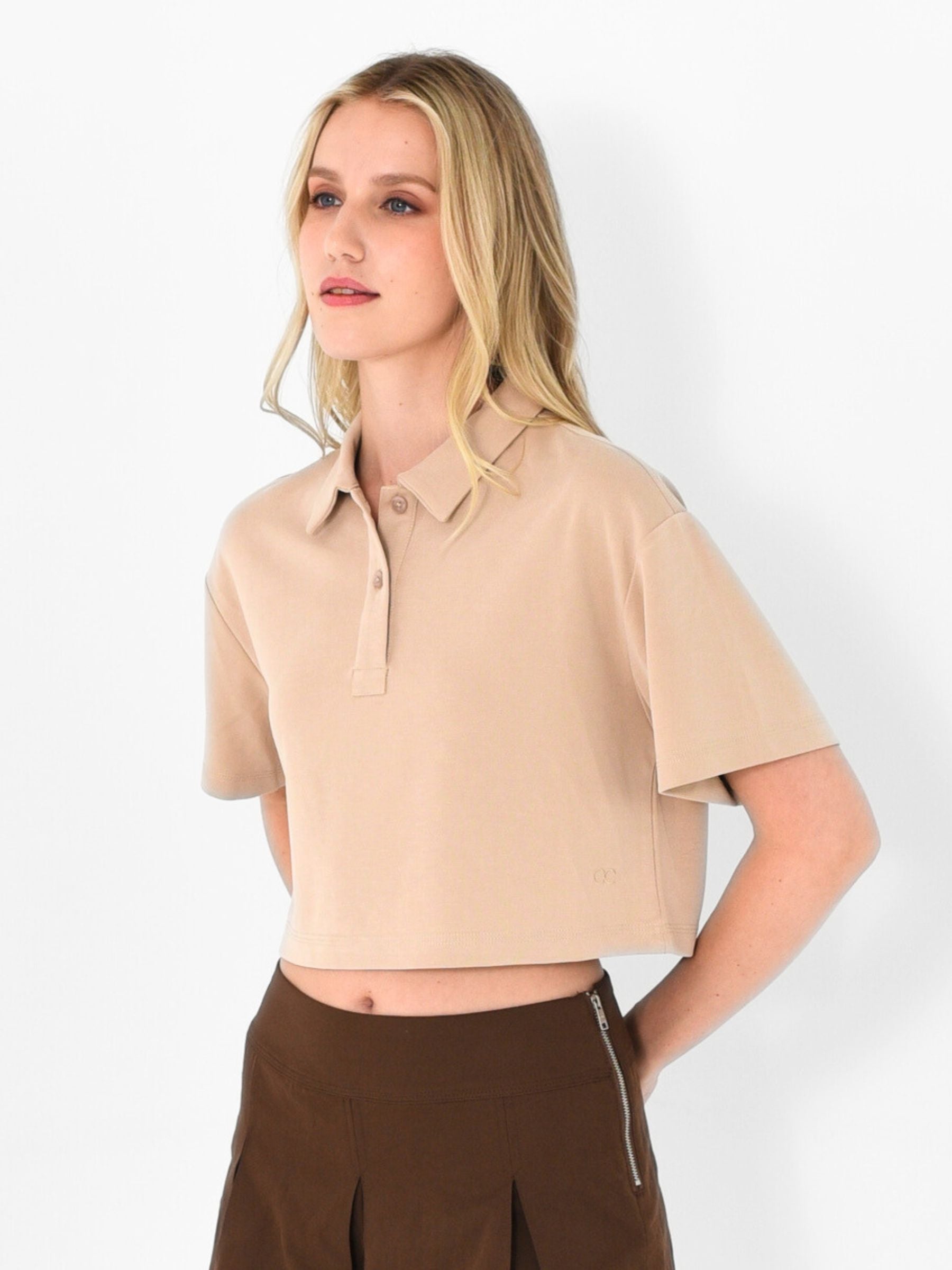 Tencel Drop-Shoulders Crop Top