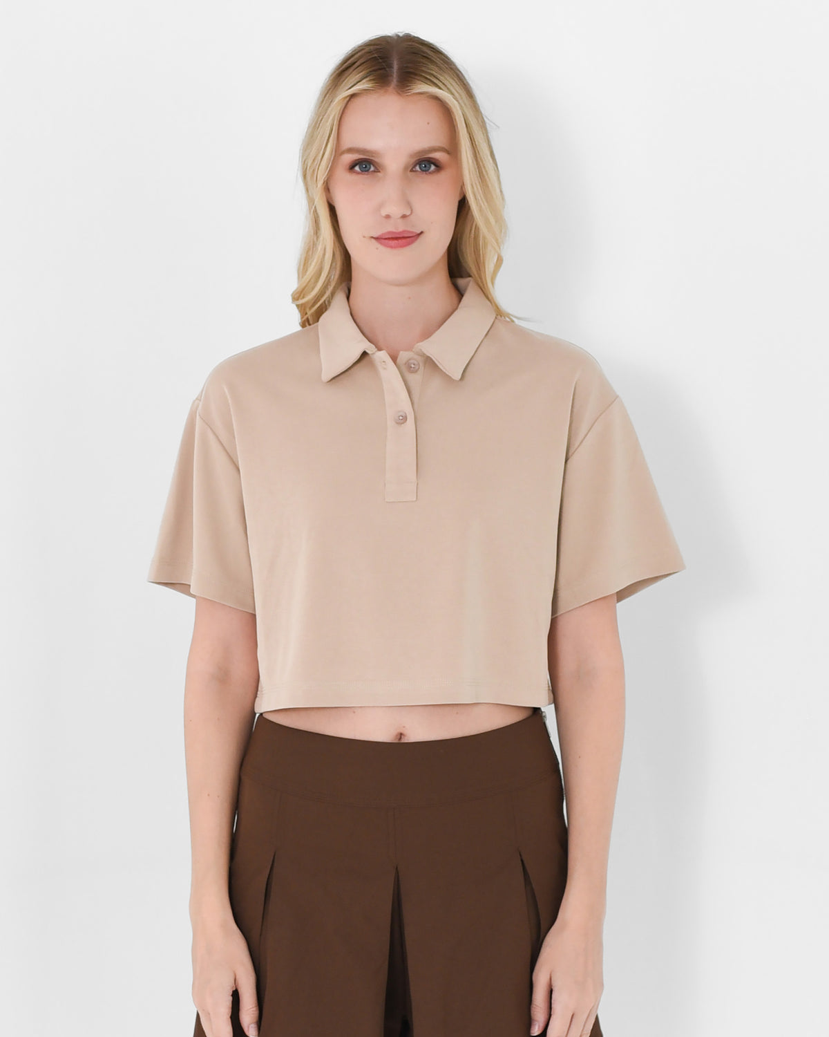 Tencel Drop-Shoulders Crop Top