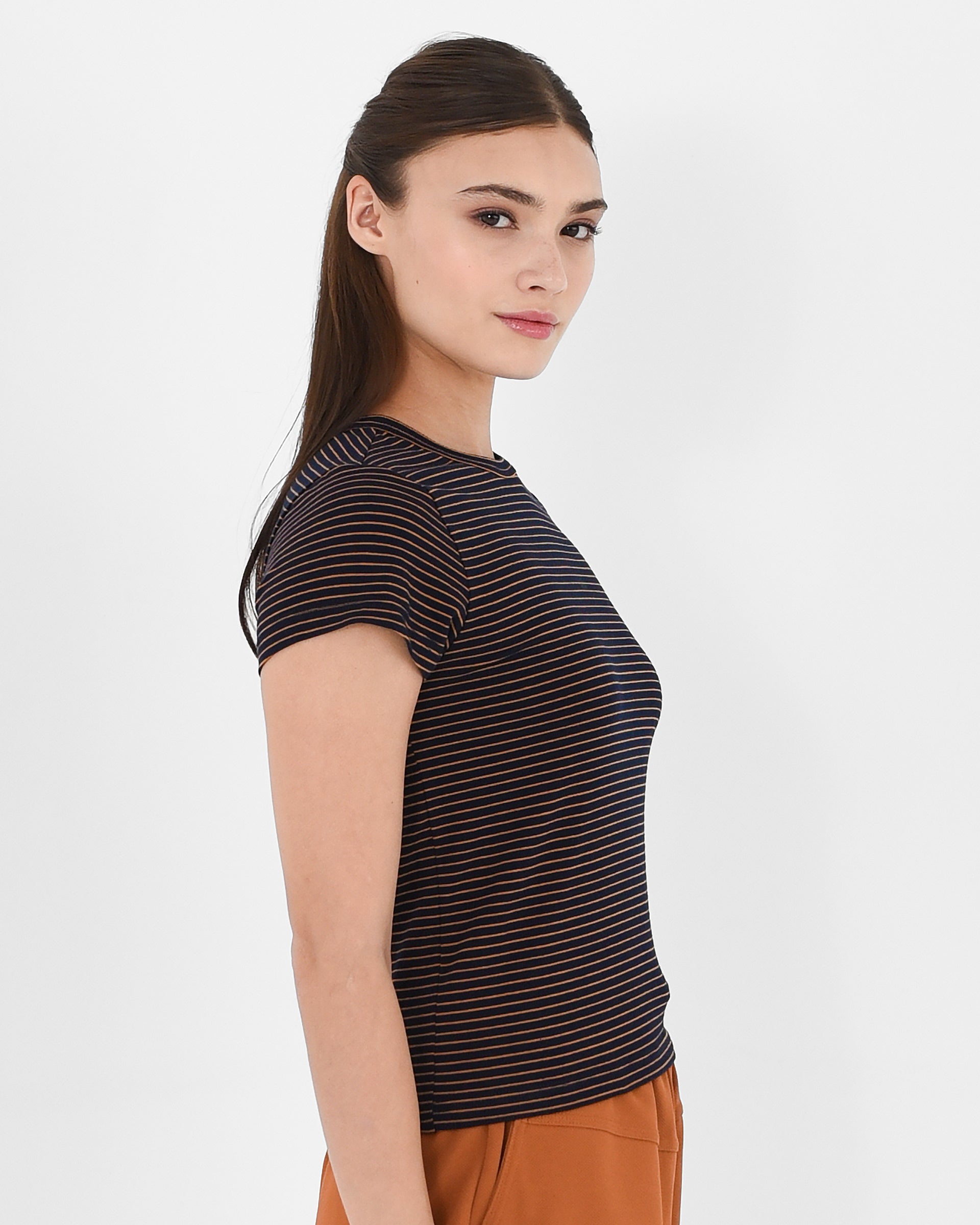 Striped Shorts Sleeve Tee